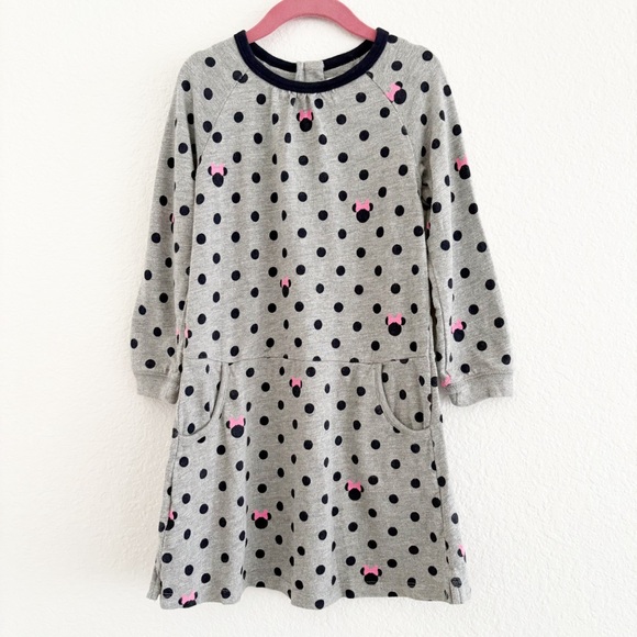 Disney Gap Girls Minnie Mouse Polka Dot Sweatshirt Dress Size 5 - Picture 1 of 8